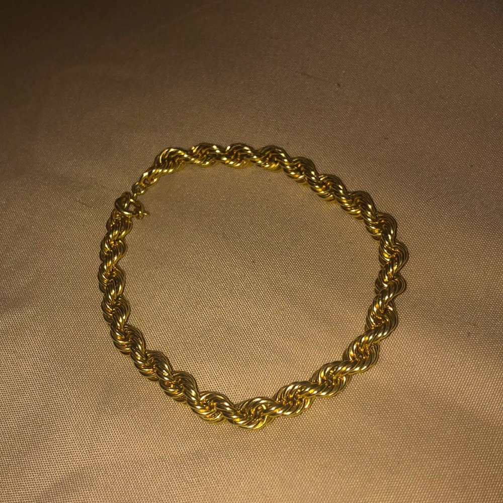 Solid 14k gold rope bracelet chain